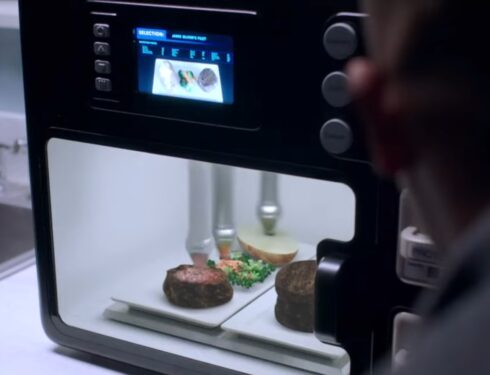 3D food printer with printed food