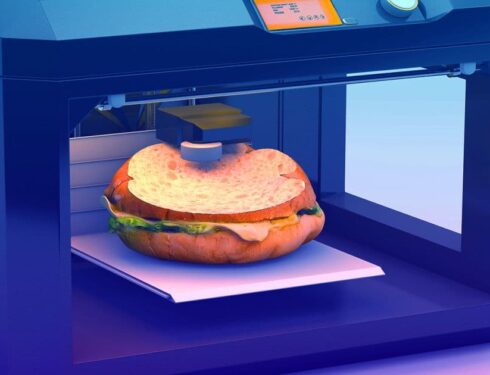 3D printer makes a burger