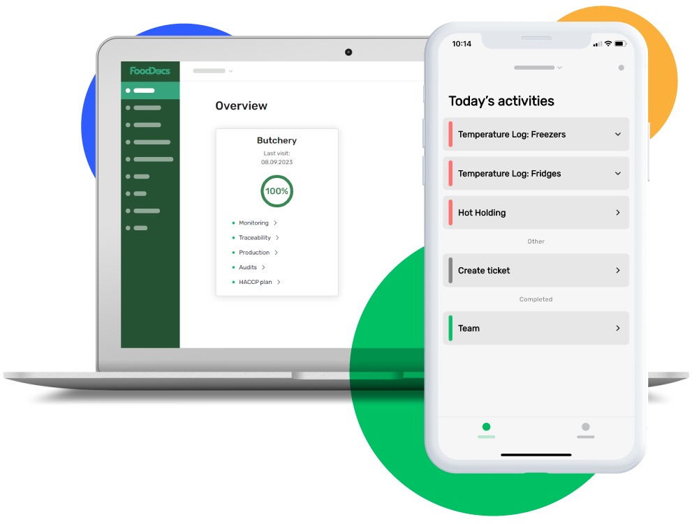 Application on your phone and laptop to track product quality